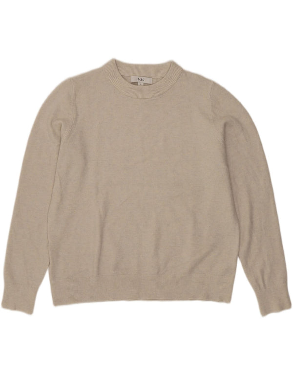 Pulover pentru femei Marks & Spencer cu decolteu rotund UK 14 Bej mediu