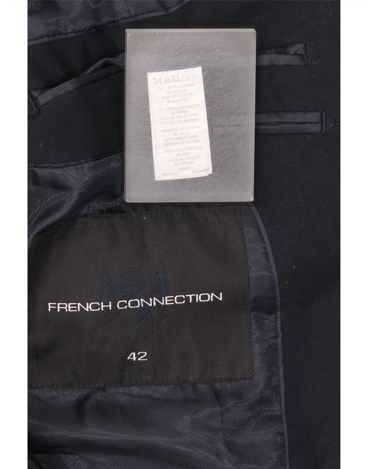 Jachetă Blazer pentru bărbați French Connection, cu 2 nasturi, UK 42 XL, poliester bleumarin