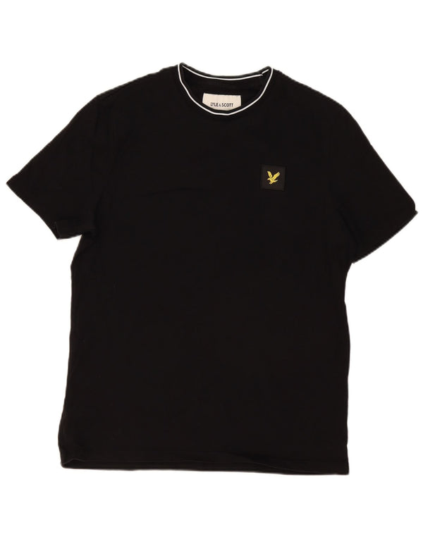 Tricou Lyle & Scott pentru bărbați, cu croiala relaxată, top mic, negru, bumbac