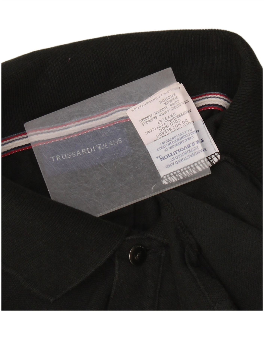 TRUSSARDI JEANS Tricou polo pentru bărbați 3XL bumbac negru