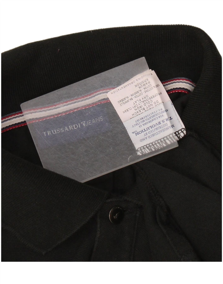 TRUSSARDI JEANS Tricou polo pentru bărbați 3XL bumbac negru