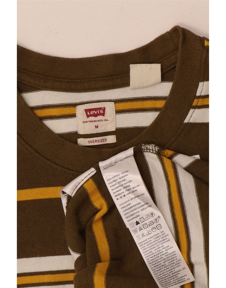 Tricou supradimensionat pentru bărbați LEVI'S Top din bumbac cu dungi maro mediu