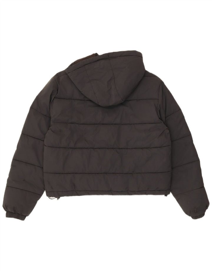 Jachetă căptușită supradimensionată cu glugă pentru femei Ellesse UK 8, nailon mic, negru