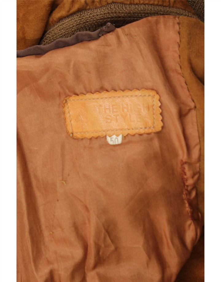 Bomber Vintage pentru bărbați din piele intoarsa IT 50 Large Brown
