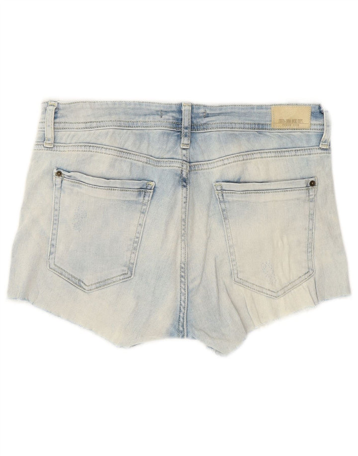 Pantaloni scurți din denim învechit pentru femei Zara EU 38 Small W28 Blue