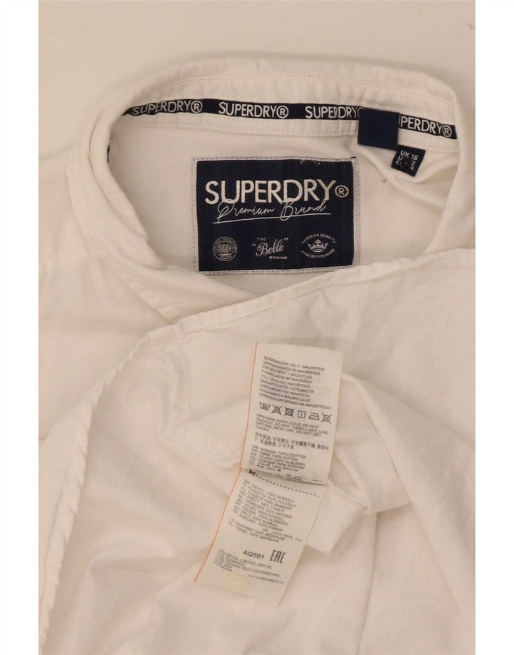 Cămașă Superdry pentru femei UK 16, mare, alb, bumbac