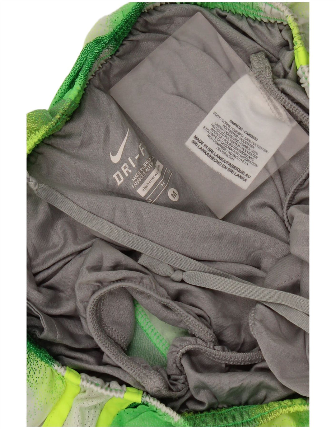 Pantaloni scurți sport Nike Dri Fit pentru femei UK 12 Medium Green Geometric Poliester