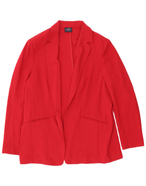 Marks & Spencer Jachetă Blazer deschisă pentru femei UK 16 Poliester roșu mare