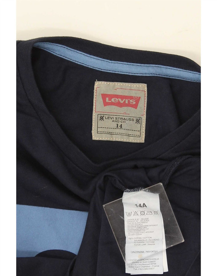 Levi's Boys Regular Graphic Top Maneca lunga 13-14 ani Bumbac, albastru bleumarin