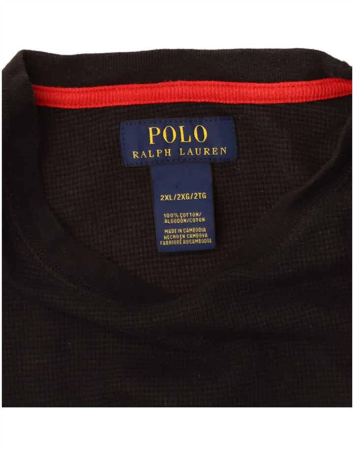 POLO RALPH LAUREN Top pentru bărbați cu mânecă lungă 2XL, bumbac albastru