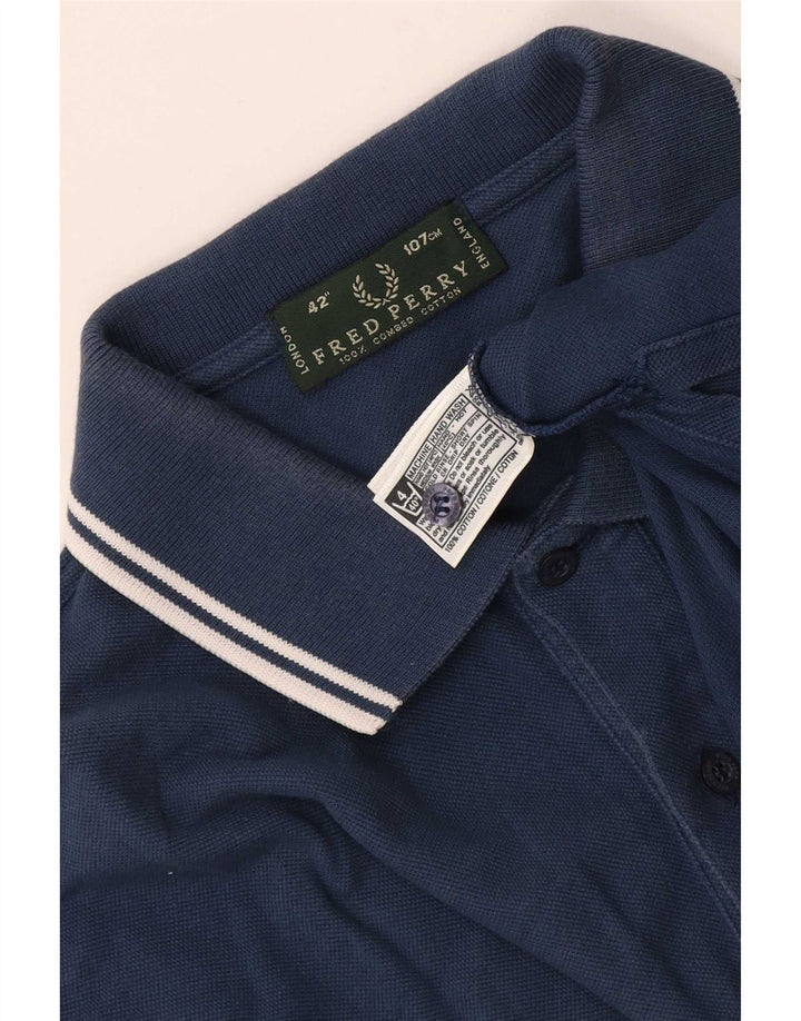 Cămașă polo Fred Perry pentru bărbați, bumbac mediu albastru bleumarin