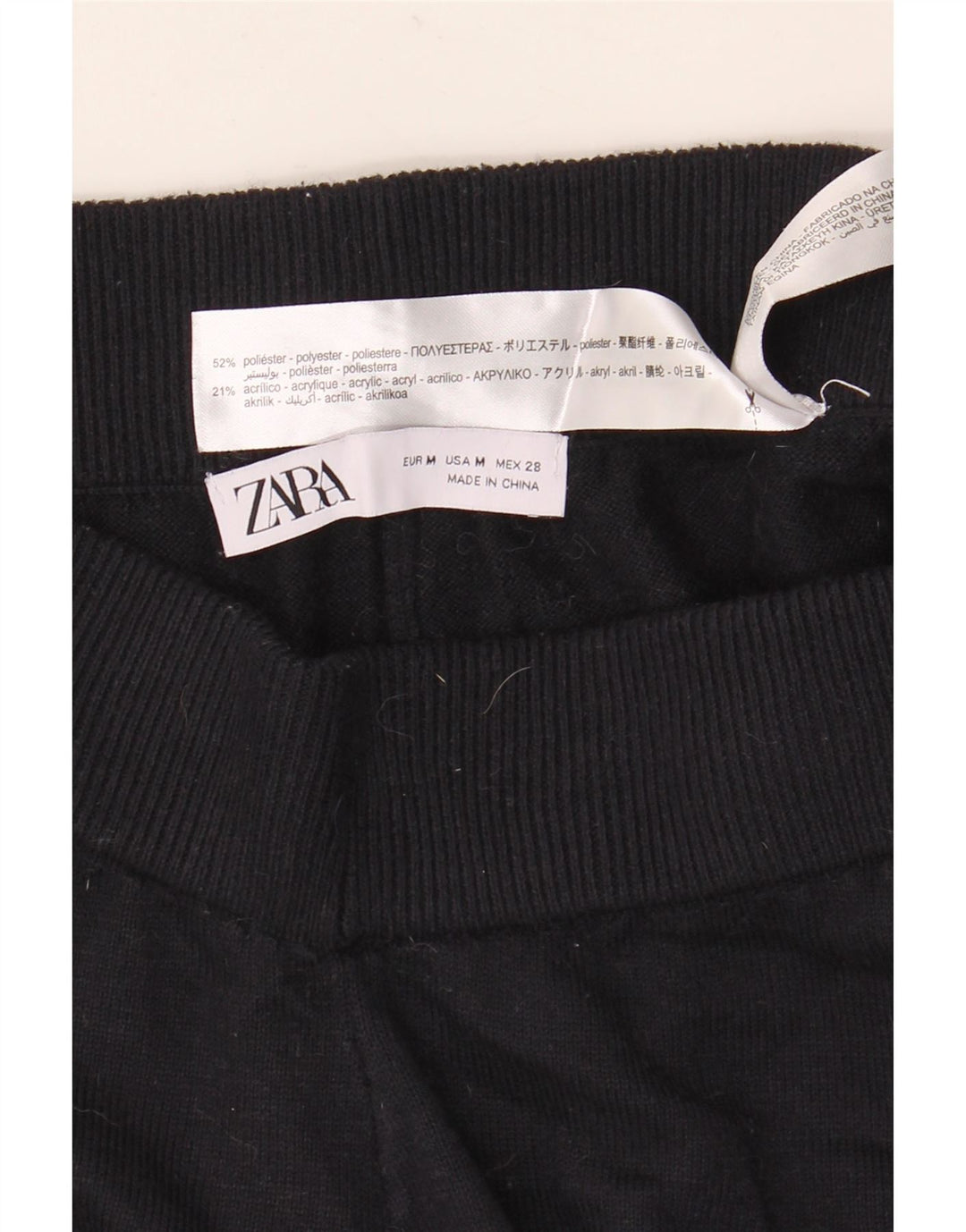 Pantaloni de trening Zara pentru femei UK 14 Medium Bleumarin Poliester