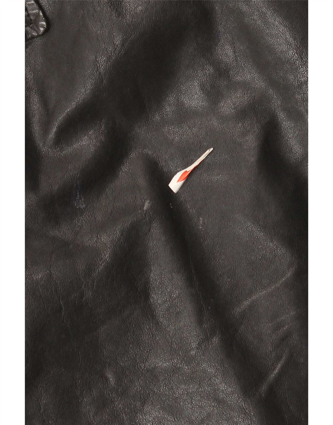 Palton de piele vintage pentru femei, cu croială relaxată, cu două piept, IT 42 mediu negru