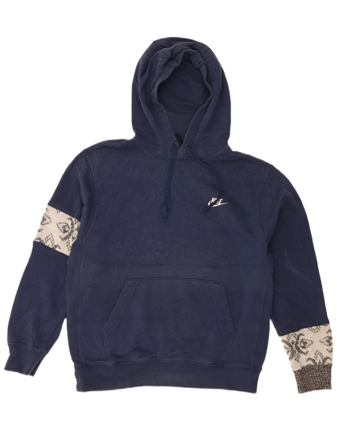 Pulover Nike pentru bărbați cu glugă, albastru bleumarin, bumbac Fair Isle