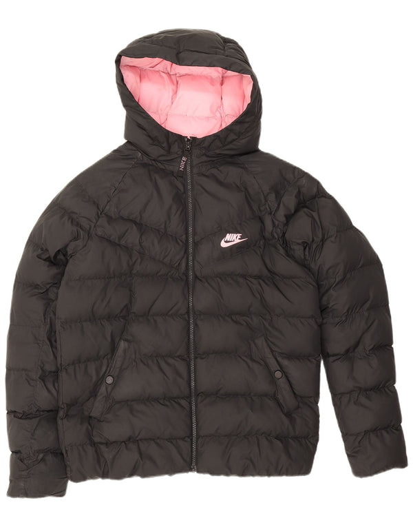 Jachetă căptușită cu glugă Nike pentru fete 13-14 ani XL poliester negru