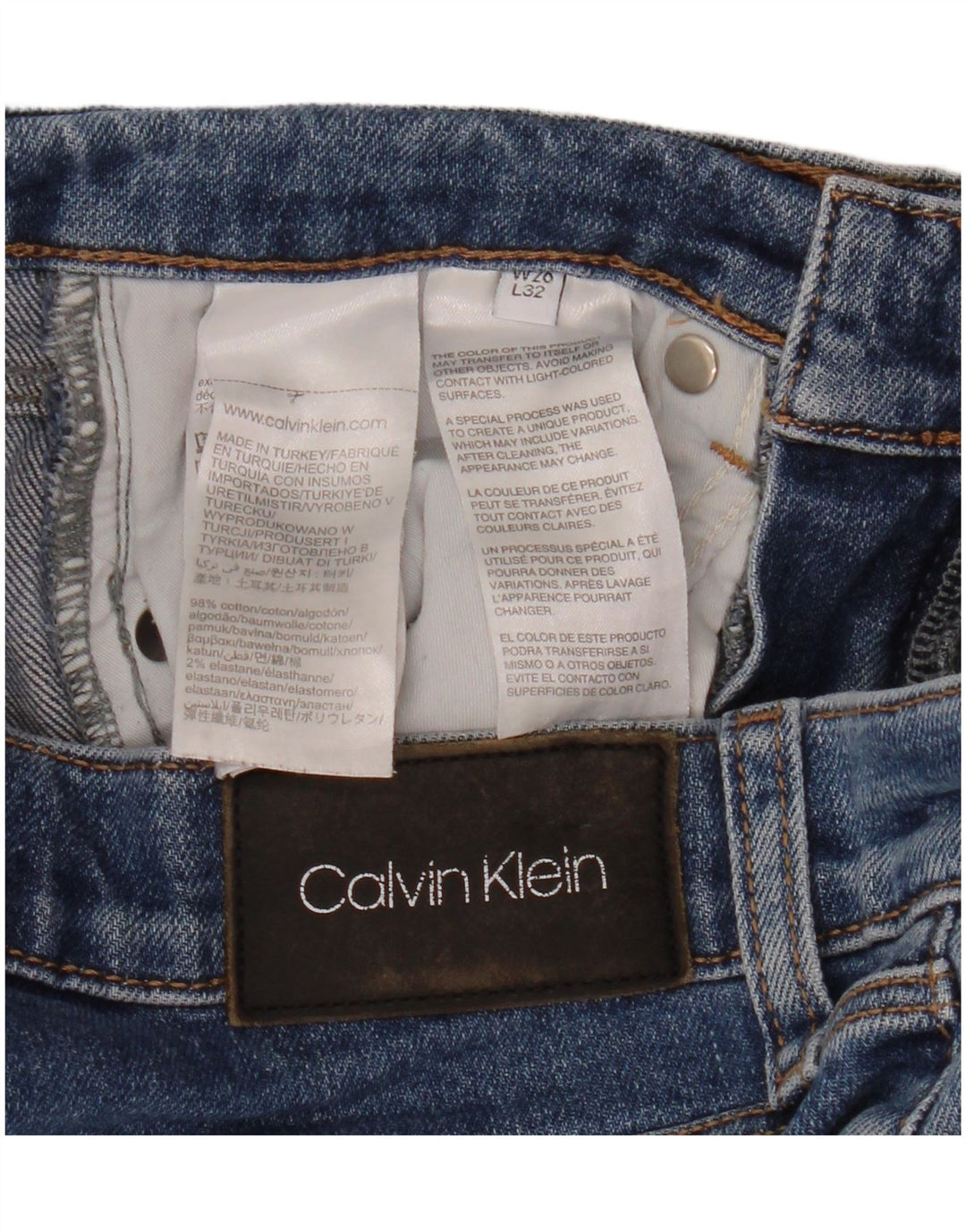 Blugi drepti pentru femei Calvin Klein W26 L26 Bumbac albastru