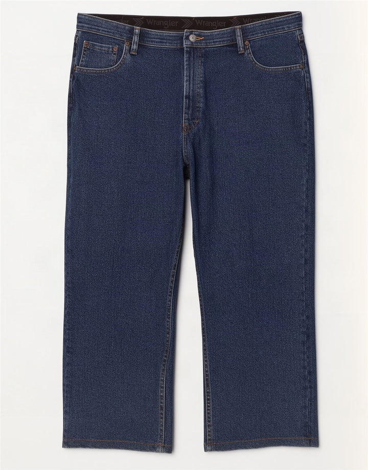 Blugi Capri Wrangler pentru bărbați, cu ajustare normală, W40 L23, bumbac bleumarin