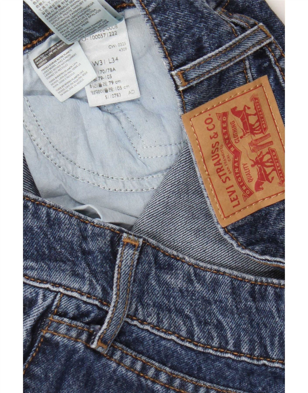 Blugi Levi's Super Low Wide Leg W31 L34 Bumbac albastru