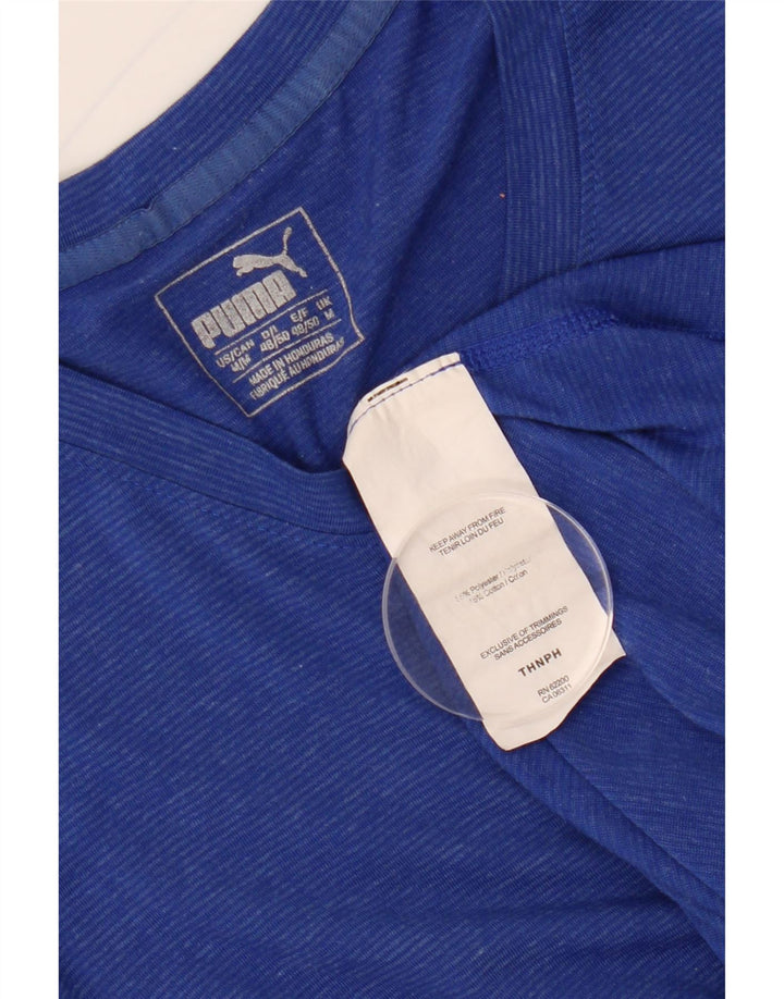 Tricou pentru bărbați PUMA Top Medium Blue Pinstripe Poliester