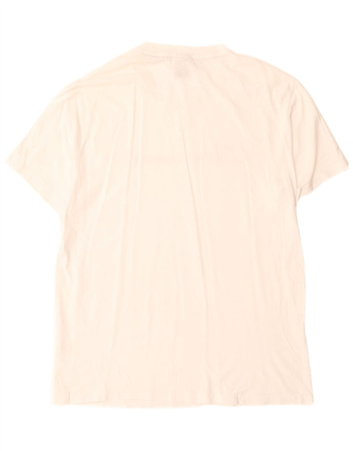 Tricou grafic Champion pentru bărbați Top mare din bumbac alb
