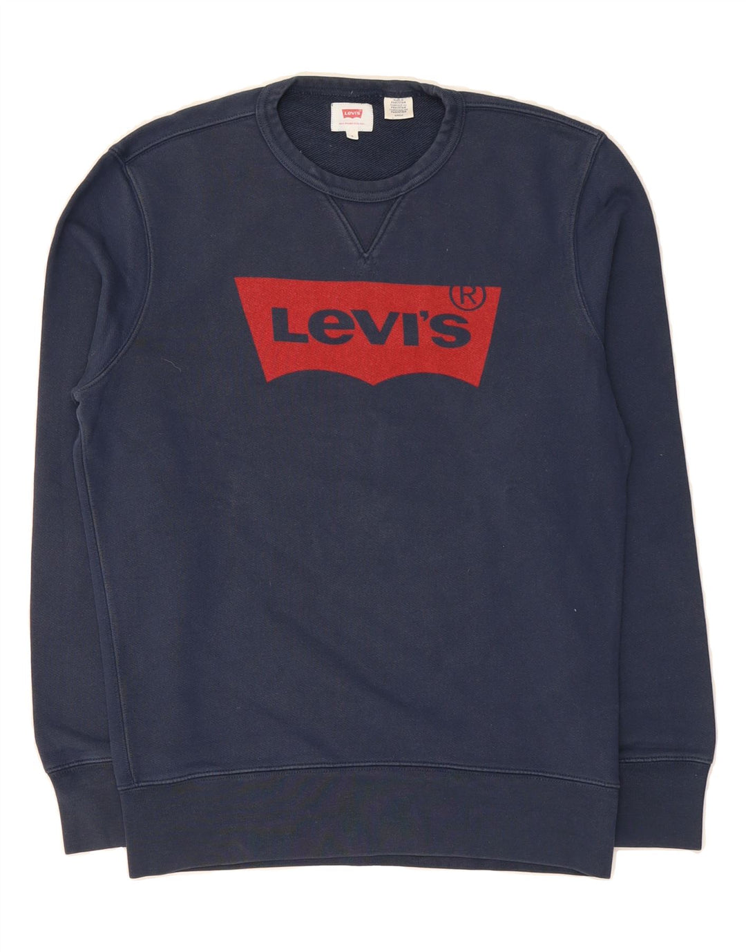 LEVI'S Mens San Francisco Graphic Sweatshirt Jumper Small Navy Blue Cotton Vintage Levi's and Second-Hand Levi's from Messina Hembry 