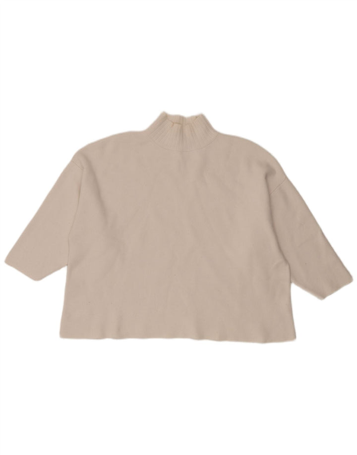 Pulover cu gât țestoasă supradimensionat pentru femei Zara UK 14 Medium White