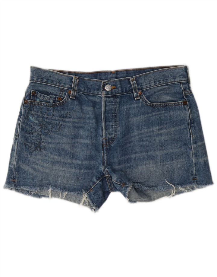 Pantaloni scurți Levi's 501 Graphic Denim W30 Bumbac Floral Albastru Mediu