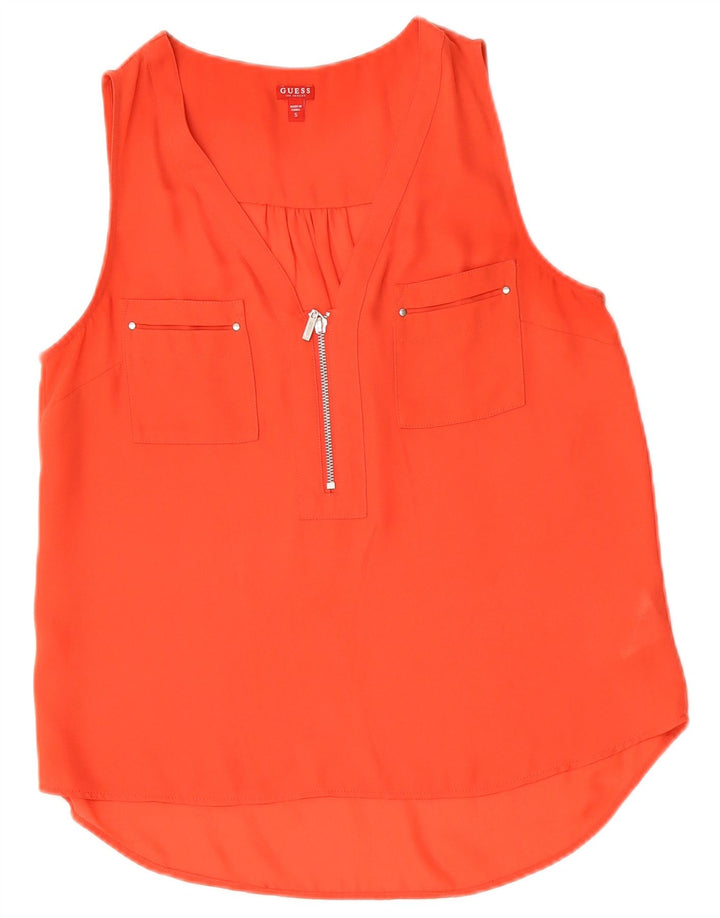 Vest Top pentru femei Guess UK 10 Small Red Poliester