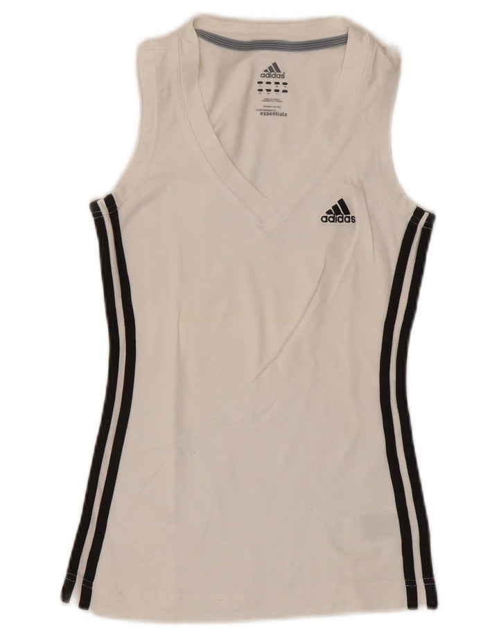 Vest Vest pentru femei Adidas UK 8 Small Bumbac alb