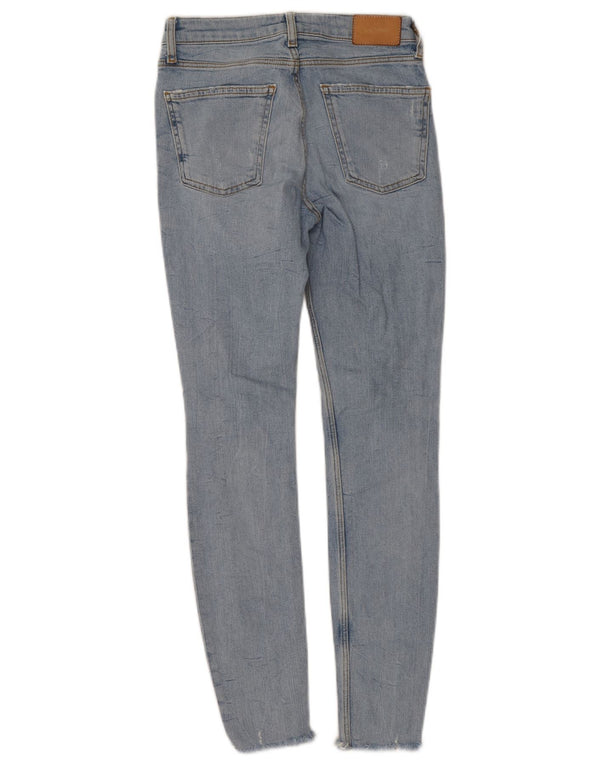 Blugi skinny distressed pentru femei Zara EU 34 2XS L24 L27 Bumbac albastru