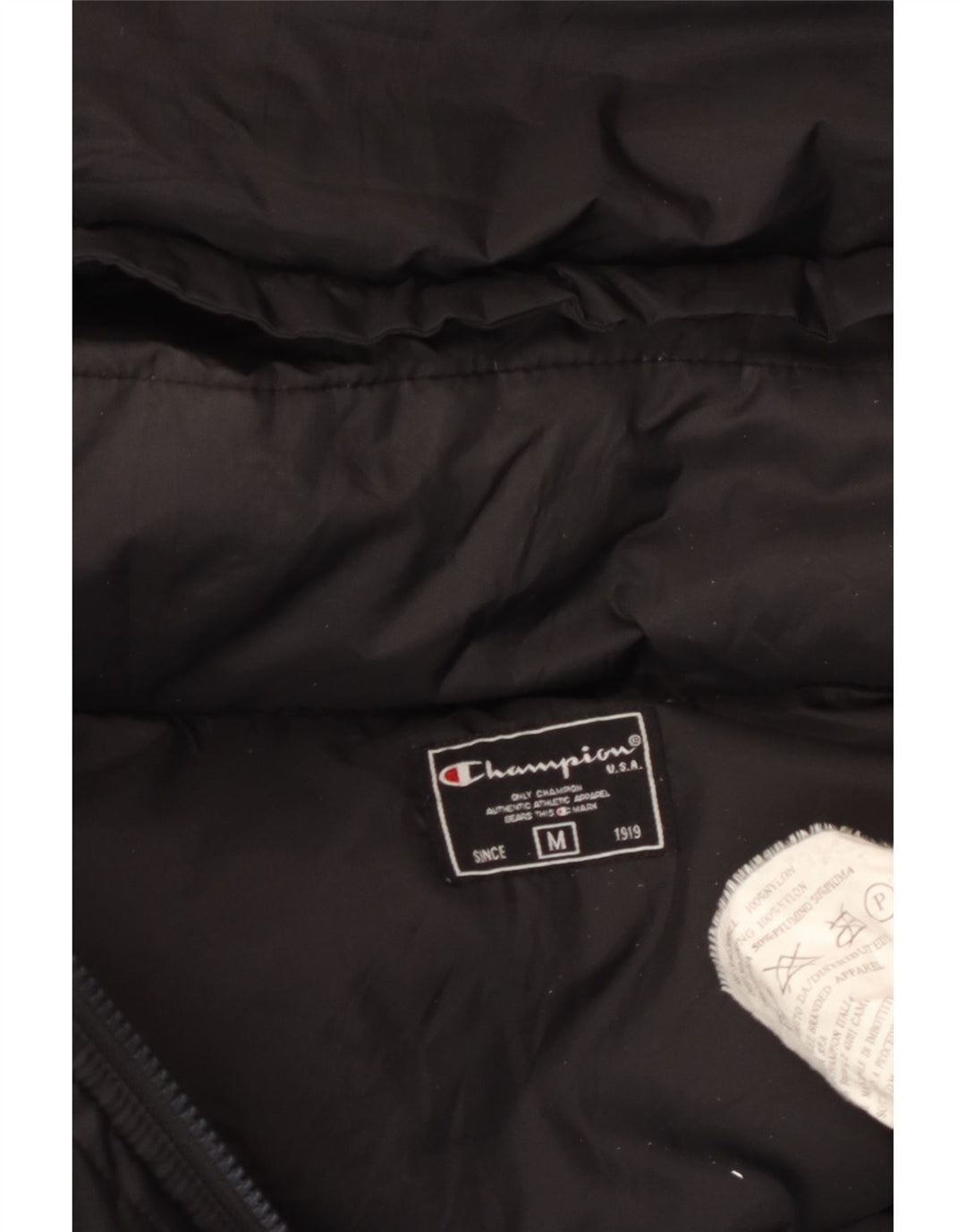 Jachetă căptușită cu glugă pentru bărbați Champion UK 38 Nylon mediu negru