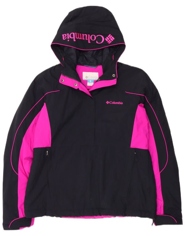 Jachetă de ploaie cu grafică supradimensionată Columbia pentru femei UK 18 XL, negru, color block