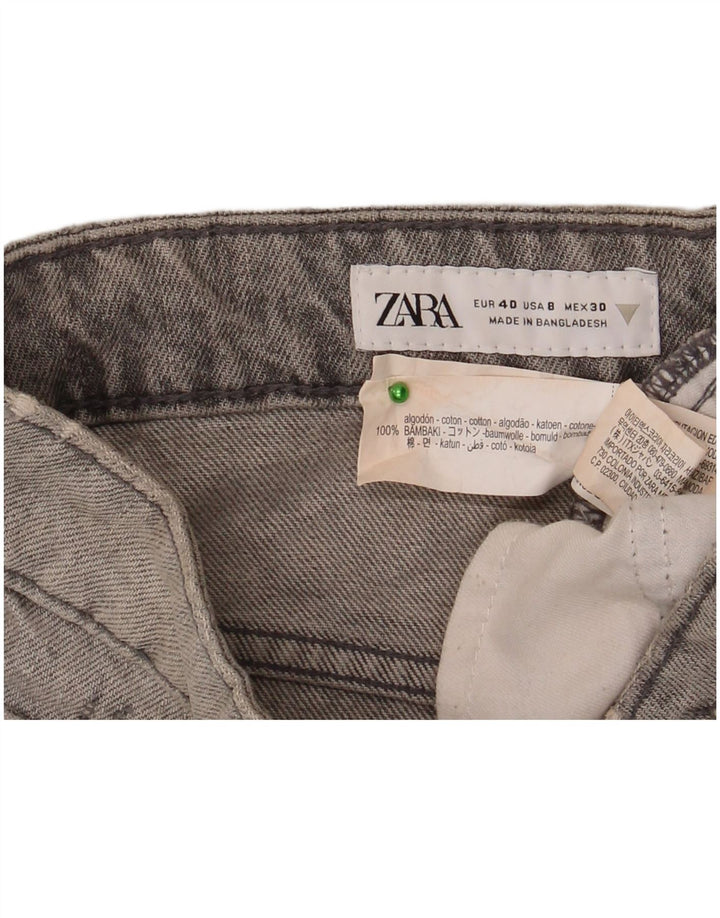 Pantaloni de damă Zara, din denim, învechiți, EU 40 Medium W30 Bumbac gri