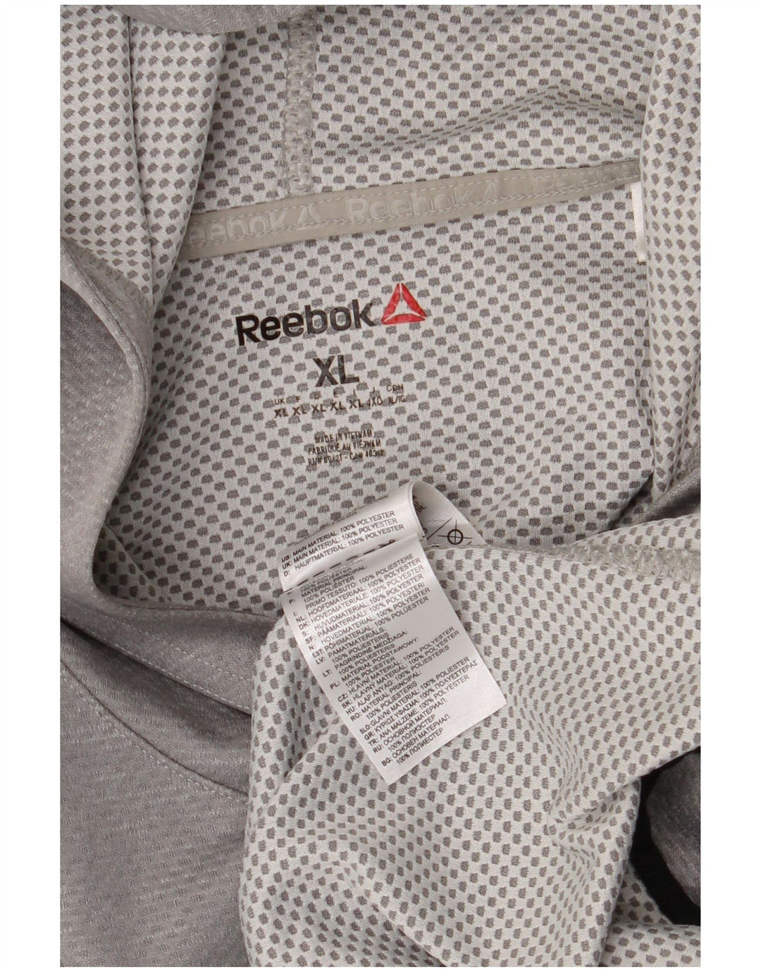 Pulover cu glugă grafic pentru bărbați REEBOK XL poliester gri