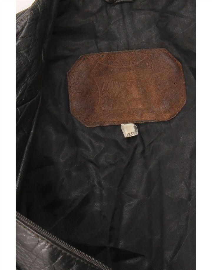 Geacă de piele vintage pentru femei IT 48 XL neagră