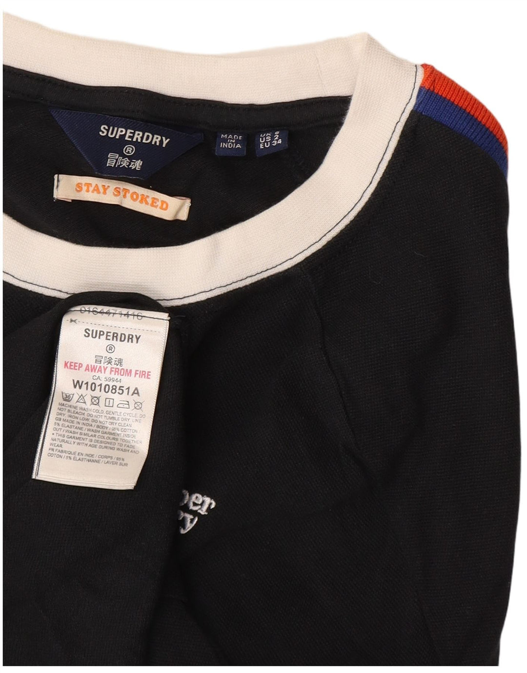 Tricou Superdry pentru femei, cu croiala lejeră, UK 6 XS, bumbac bleumarin