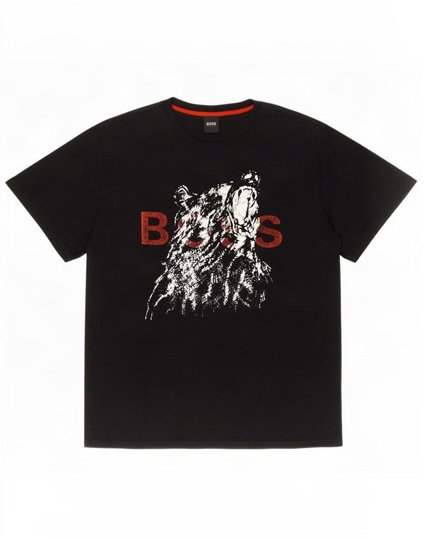 Tricou grafic pentru bărbați Hugo Boss Top 2XL bumbac negru