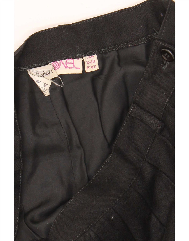 Fusta plisată cuțit vintage pentru femei IT 44 Medium W30 Lână neagră