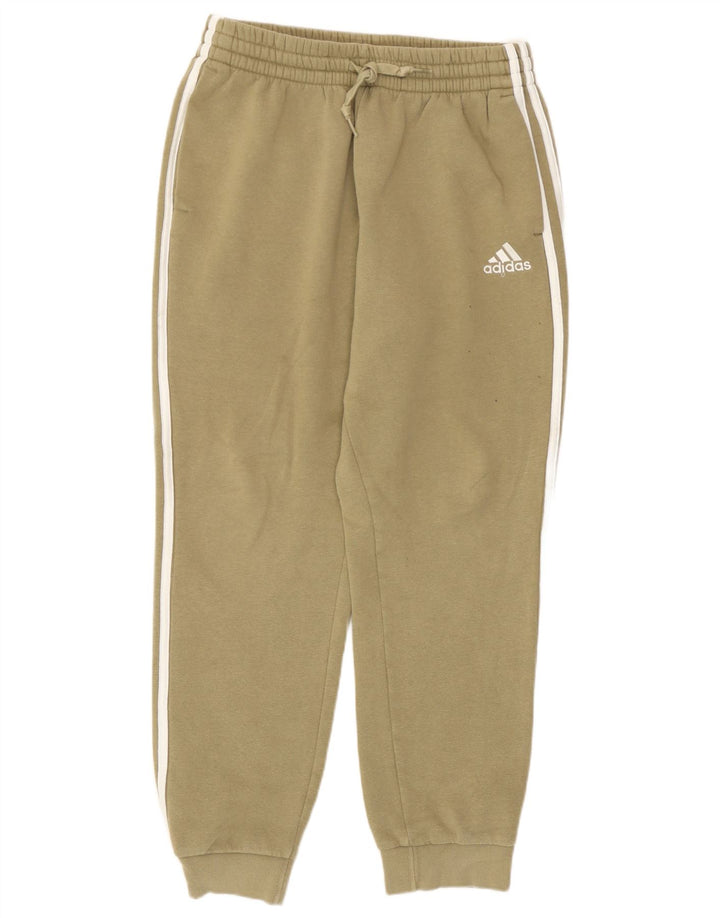 Pantaloni de trening pentru bărbați Adidas Pantaloni de jogging, bumbac mediu kaki