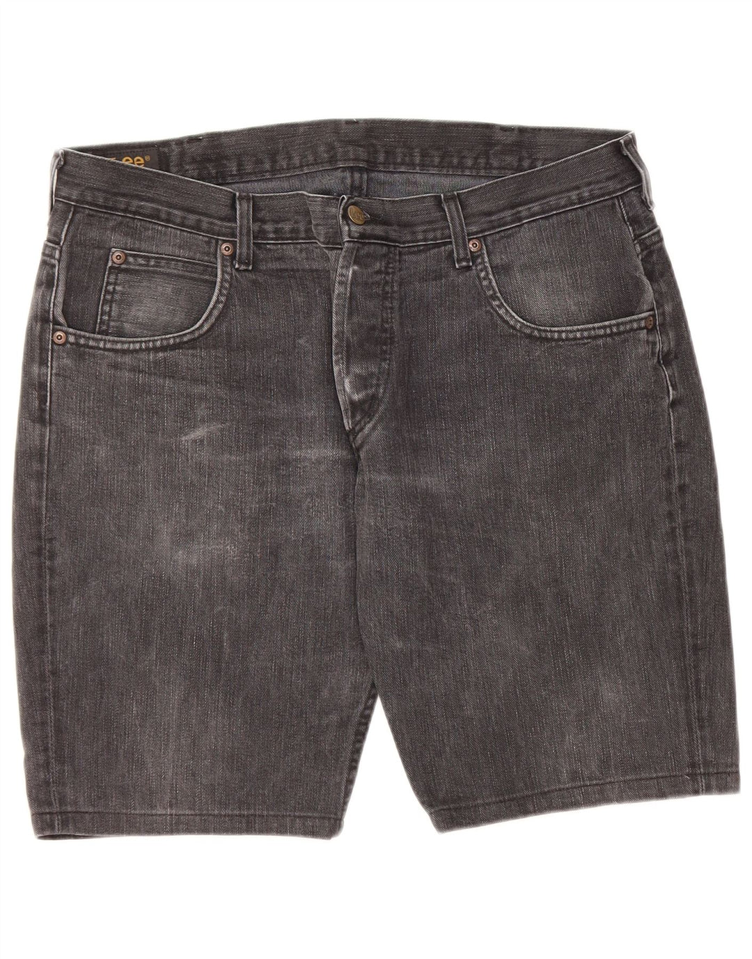 LEE Mens Knox Denim Shorts W38 XL Grey Cotton