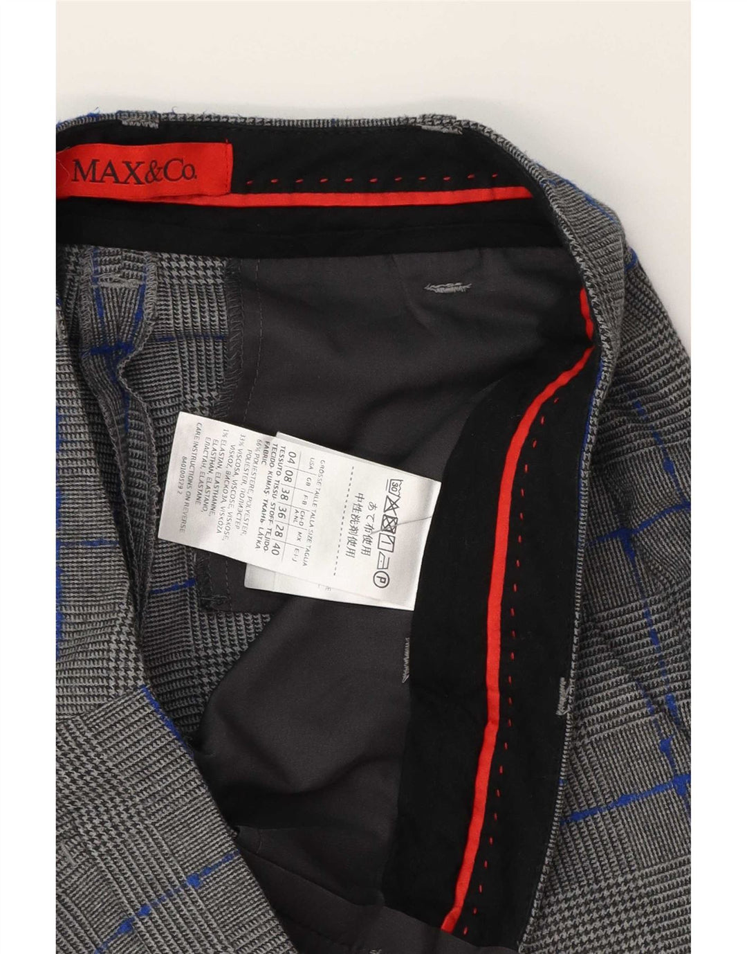 Max & Co. Pantaloni chino pentru femei UK 8 Small W28 L27 Gri Houndstooth