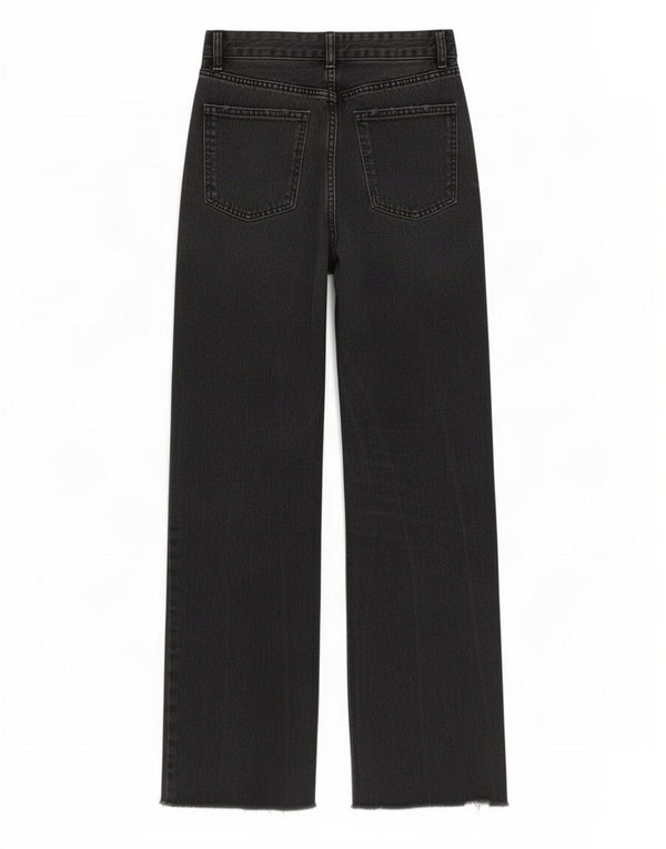 Zara Womens Wide Leg Jeans EU 38 Small W28 L32 Black