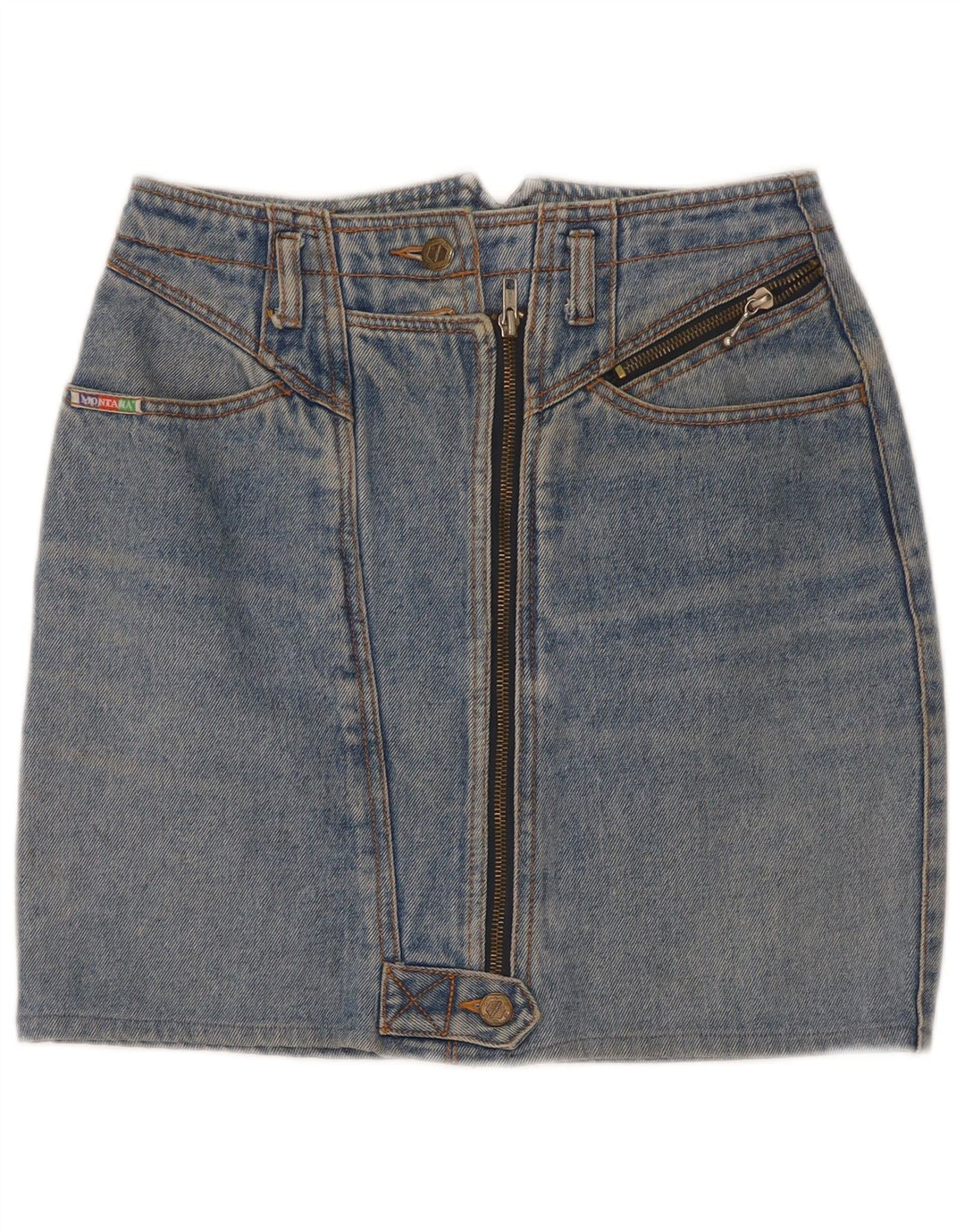 Fusta Mini Denim Vintage pentru Femei W26 Small Blue