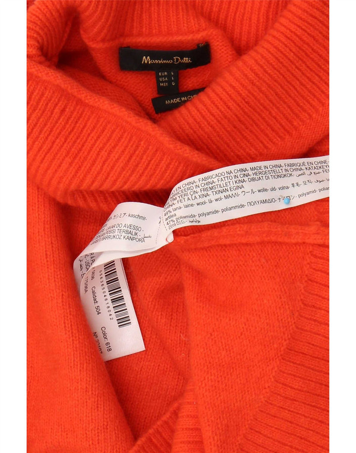 Pulover de damă Massimo Dutti cu gât rulat, mare, portocaliu, 16 UK