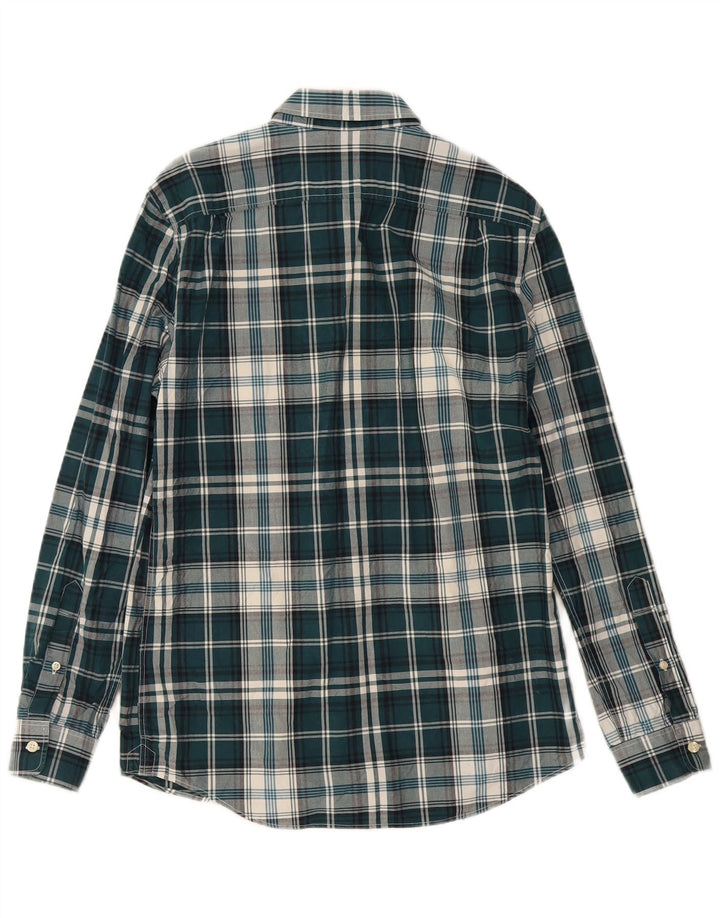 Cămașă Jack Wills pentru bărbați, bumbac cu carouri verde mediu