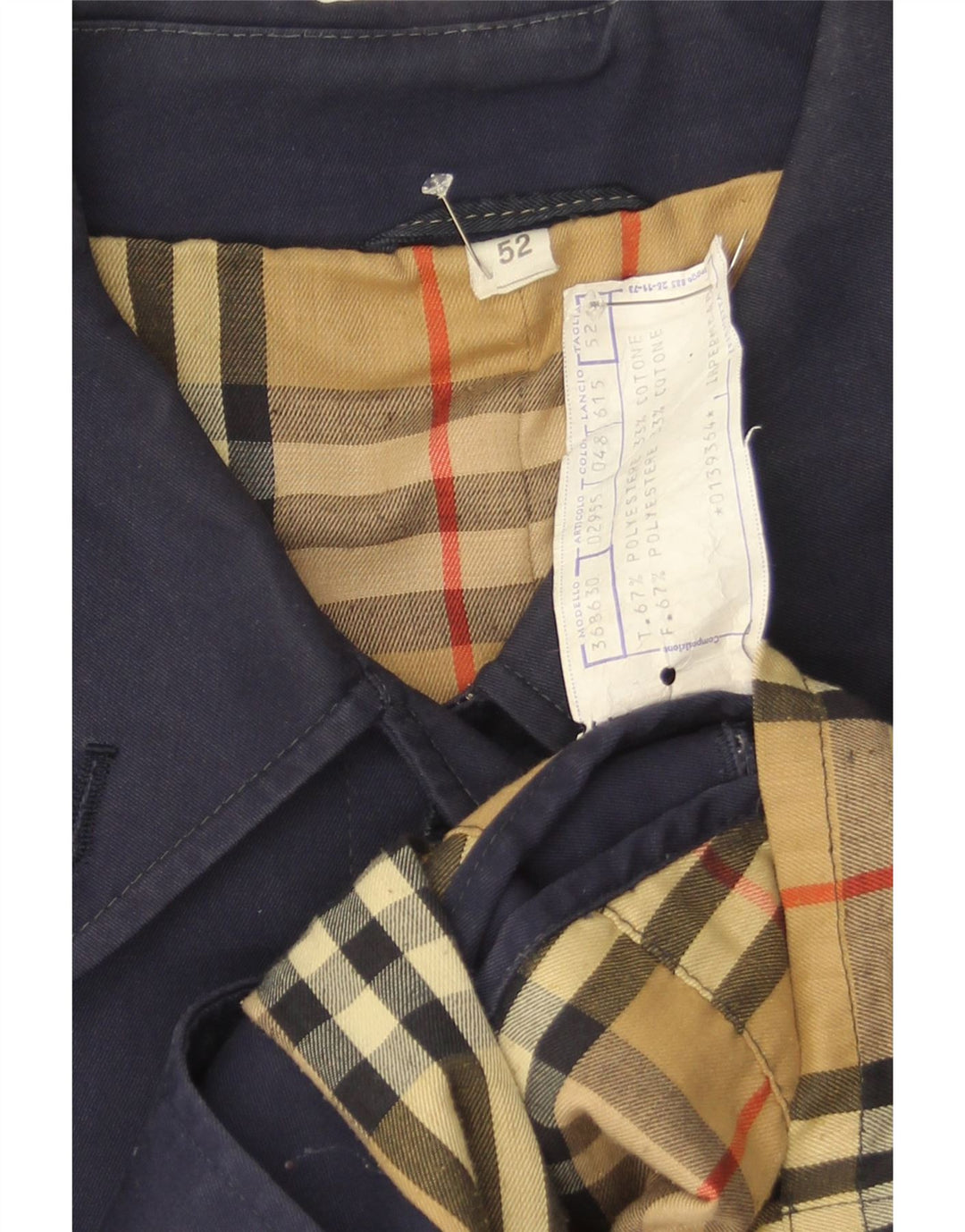 Pardesiu vintage pentru bărbați IT 52 XL poliester bleumarin