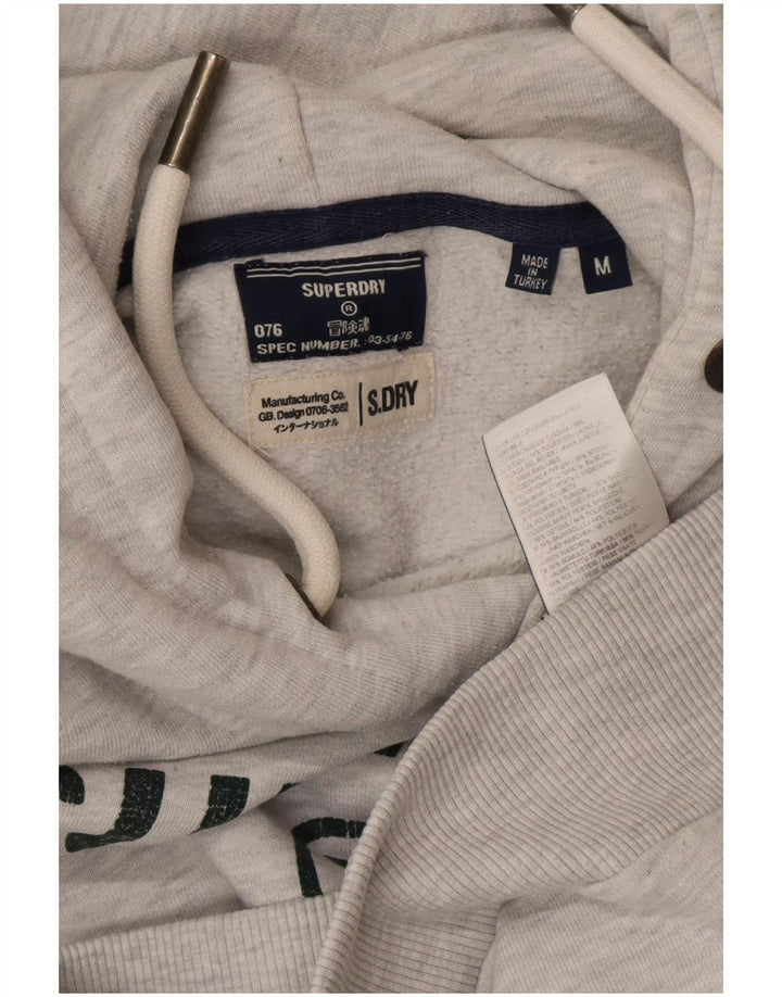 Pulover cu glugă grafic Superdry pentru bărbați, bumbac, gri mediu