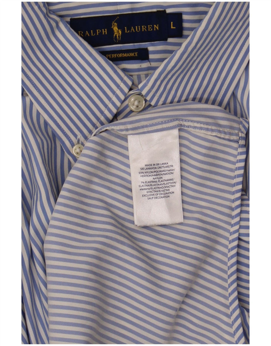 Cămașă pentru bărbați Ralph Lauren, mare, albastru, cu dungi din nailon