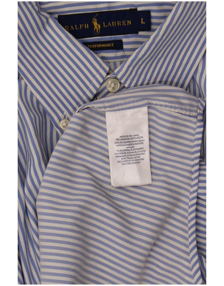 Cămașă pentru bărbați Ralph Lauren, mare, albastru, cu dungi din nailon