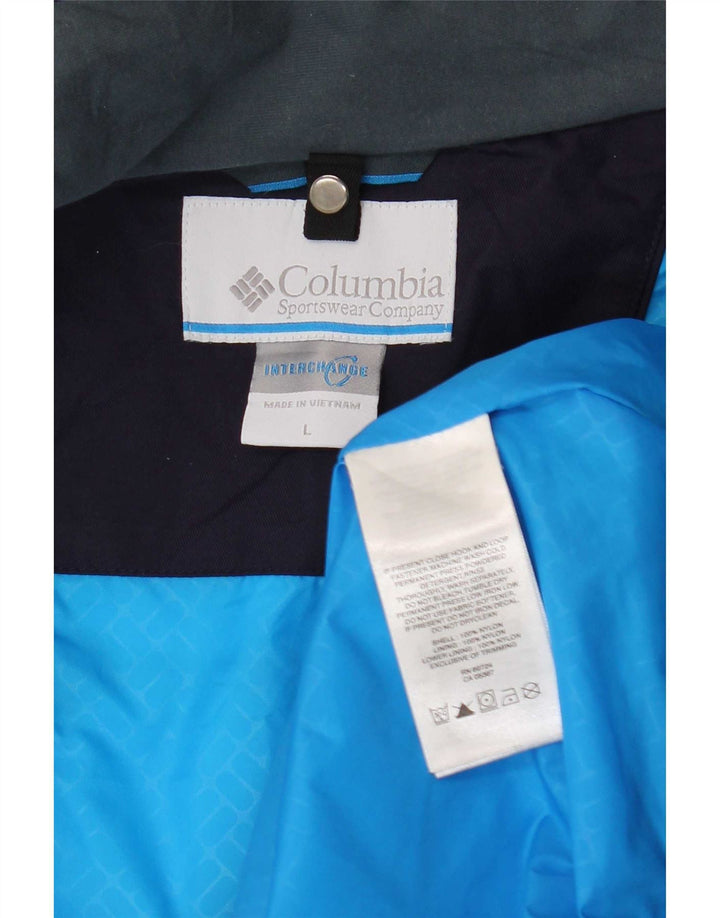 Jachetă de ploaie cu glugă pentru bărbați Columbia Interchange UK 40, mare, albastru, color block